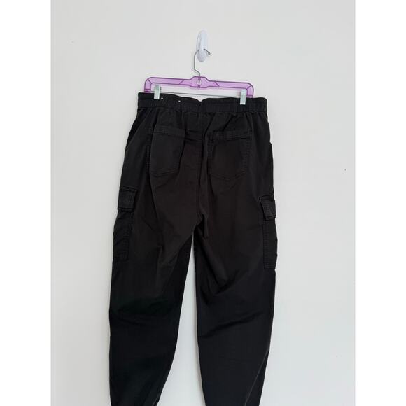 American Eagle Stretch Black Cotton Womens Size 14 Cargo Joggers Drawstring - Picture 12 of 16